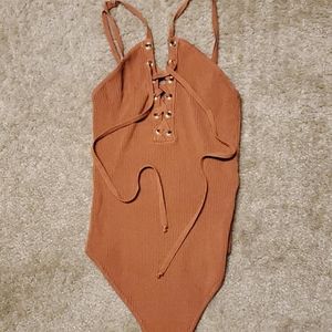 Windsor burnt orange sleeveless body suit
